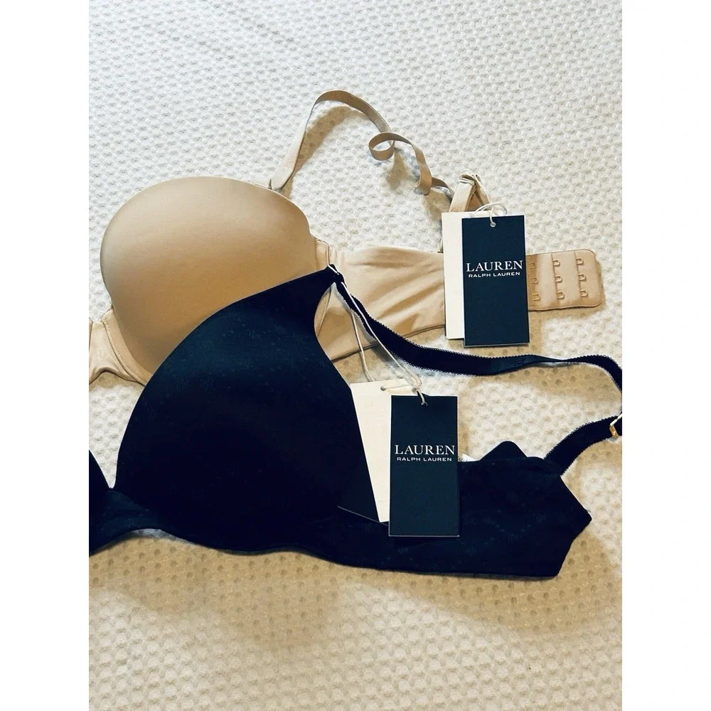LAUREN RALPH LAUREN Lot Of 2 (NEW) 32D Wireless Full Coverage T-shirt Bras Luxe